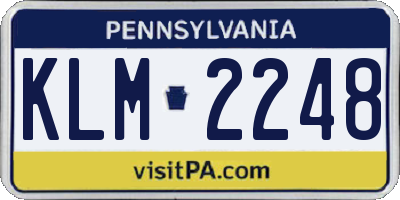 PA license plate KLM2248