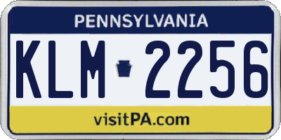 PA license plate KLM2256