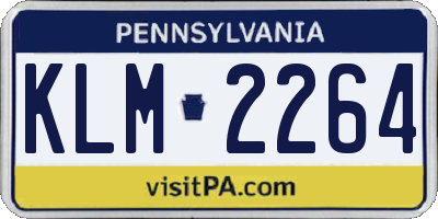 PA license plate KLM2264