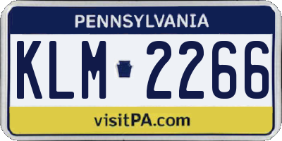 PA license plate KLM2266