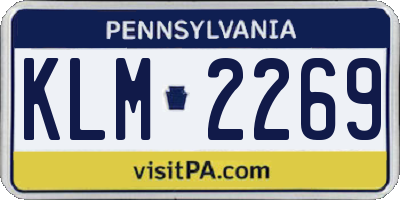 PA license plate KLM2269