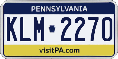 PA license plate KLM2270