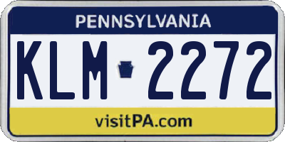 PA license plate KLM2272