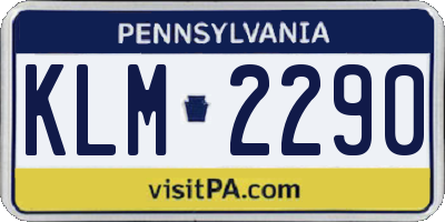 PA license plate KLM2290
