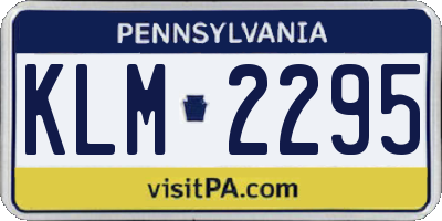 PA license plate KLM2295