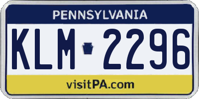 PA license plate KLM2296