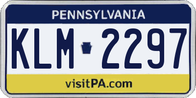 PA license plate KLM2297