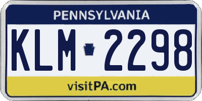PA license plate KLM2298