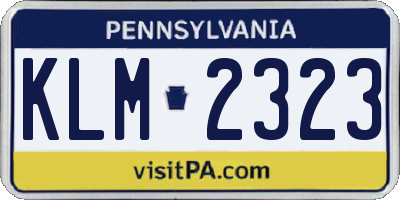 PA license plate KLM2323