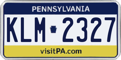 PA license plate KLM2327