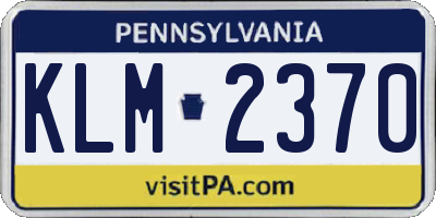 PA license plate KLM2370
