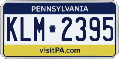 PA license plate KLM2395