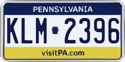 PA license plate KLM2396