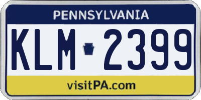 PA license plate KLM2399