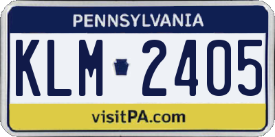 PA license plate KLM2405