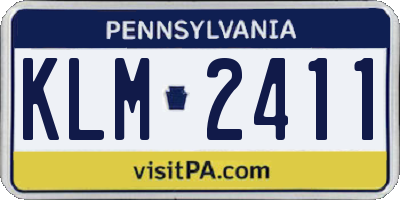 PA license plate KLM2411