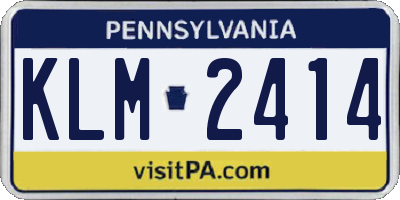 PA license plate KLM2414