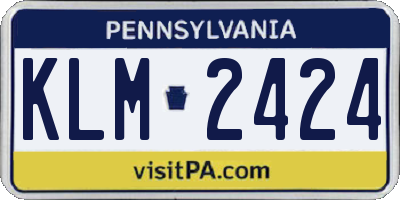 PA license plate KLM2424
