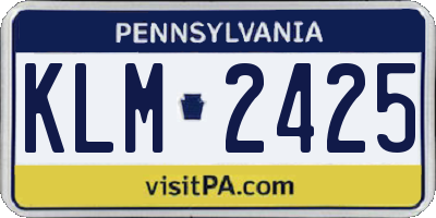 PA license plate KLM2425