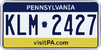 PA license plate KLM2427