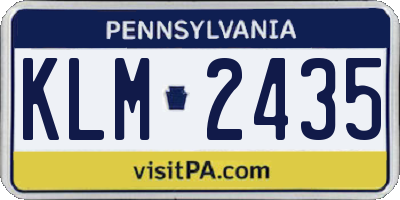 PA license plate KLM2435