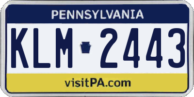 PA license plate KLM2443