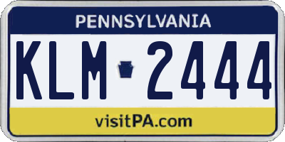 PA license plate KLM2444