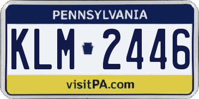 PA license plate KLM2446