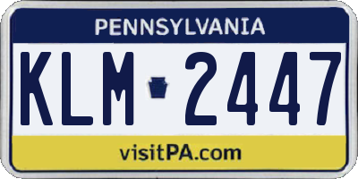 PA license plate KLM2447