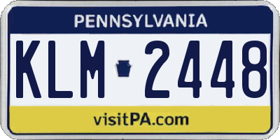 PA license plate KLM2448