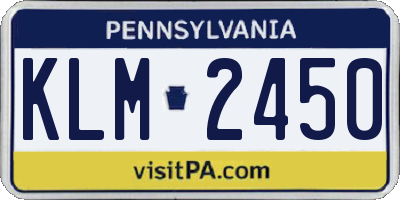 PA license plate KLM2450