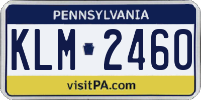 PA license plate KLM2460