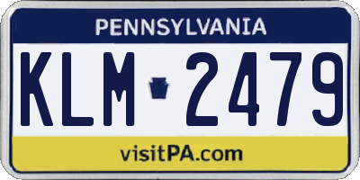 PA license plate KLM2479