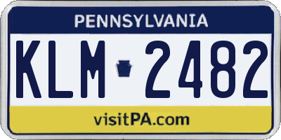 PA license plate KLM2482