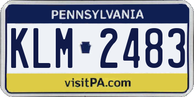 PA license plate KLM2483