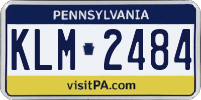 PA license plate KLM2484