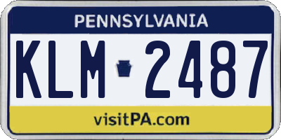 PA license plate KLM2487