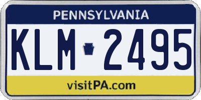 PA license plate KLM2495
