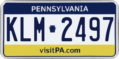 PA license plate KLM2497