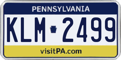 PA license plate KLM2499