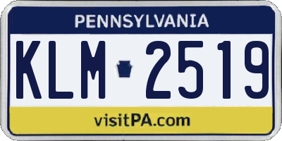 PA license plate KLM2519