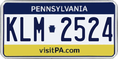 PA license plate KLM2524