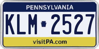 PA license plate KLM2527
