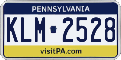 PA license plate KLM2528