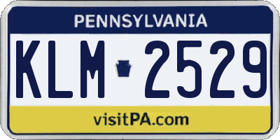 PA license plate KLM2529