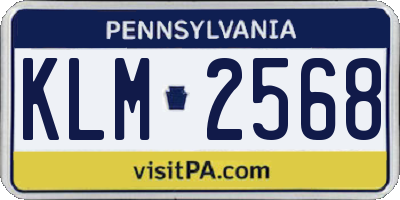 PA license plate KLM2568