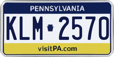 PA license plate KLM2570