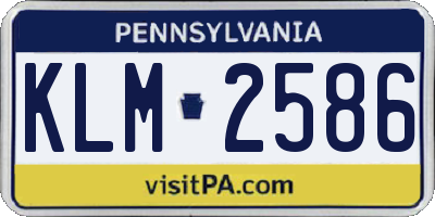 PA license plate KLM2586