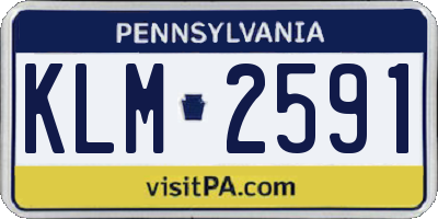 PA license plate KLM2591
