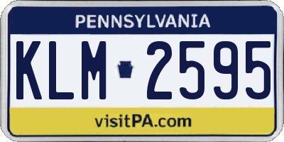 PA license plate KLM2595